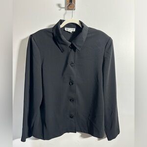 Briggs New York Shirt Jacket Shacket Women's 1X Black Button Up USA
